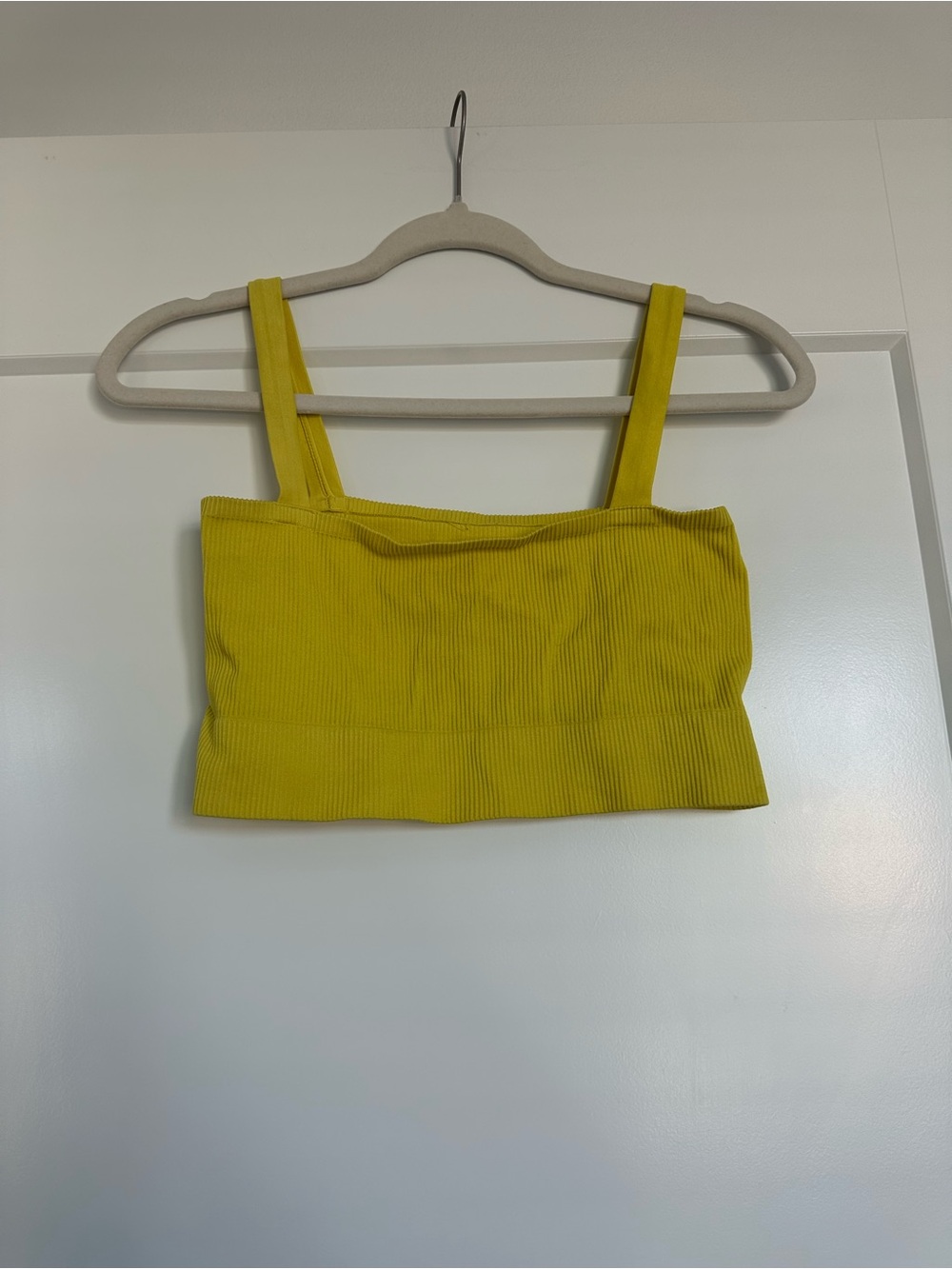Out from Under Yellow Ribbed Crop Tank Top